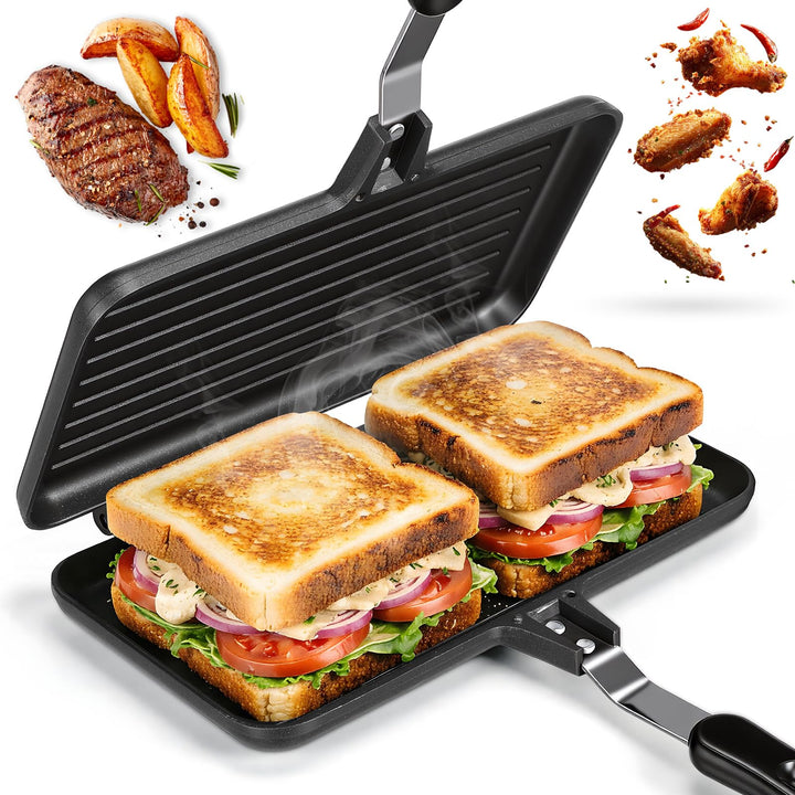 DOITOOL Ridge Monkey Toaster Xl Sandwich Maker Doppelseitig Bratpfanne Aluminium Omelette Tabletts F