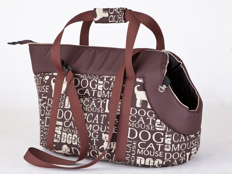 HobbydogDog Carrier Dog Carrying Bag Cat Carrier, 3 - HxBxL - 32x30x50 cm 7 - Braun mit Titeln 3 - H