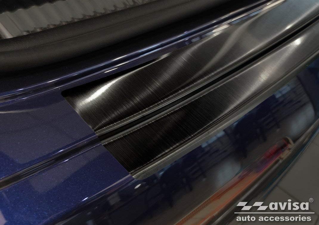 Avisa Schwarz Edelstahl Heckstossstangenschutz kompatibel mit Audi Q7 (4M) 2015-2019 & FL 2019- inkl