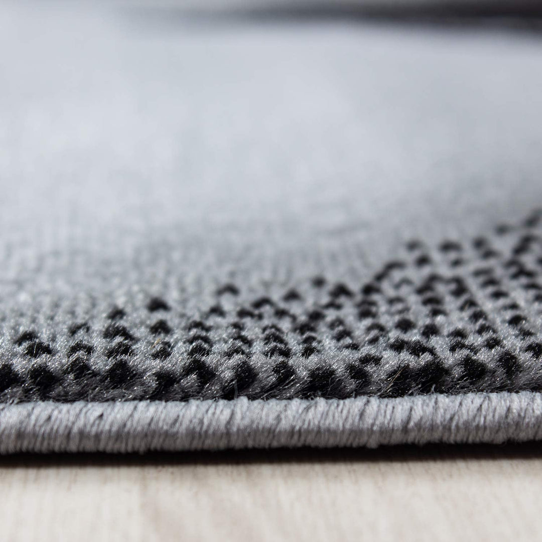 Carpetsale24 Teppich Wohnzimmer Abstrakten Wellen Mustern Schwarz Meliert 240 x 340 cm - Kurzflor Te