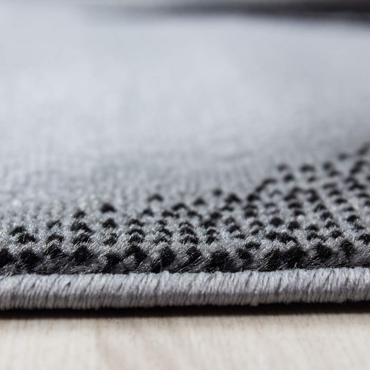 Carpetsale24 Teppich Wohnzimmer Abstrakten Wellen Mustern Schwarz Meliert 240 x 340 cm - Kurzflor Te