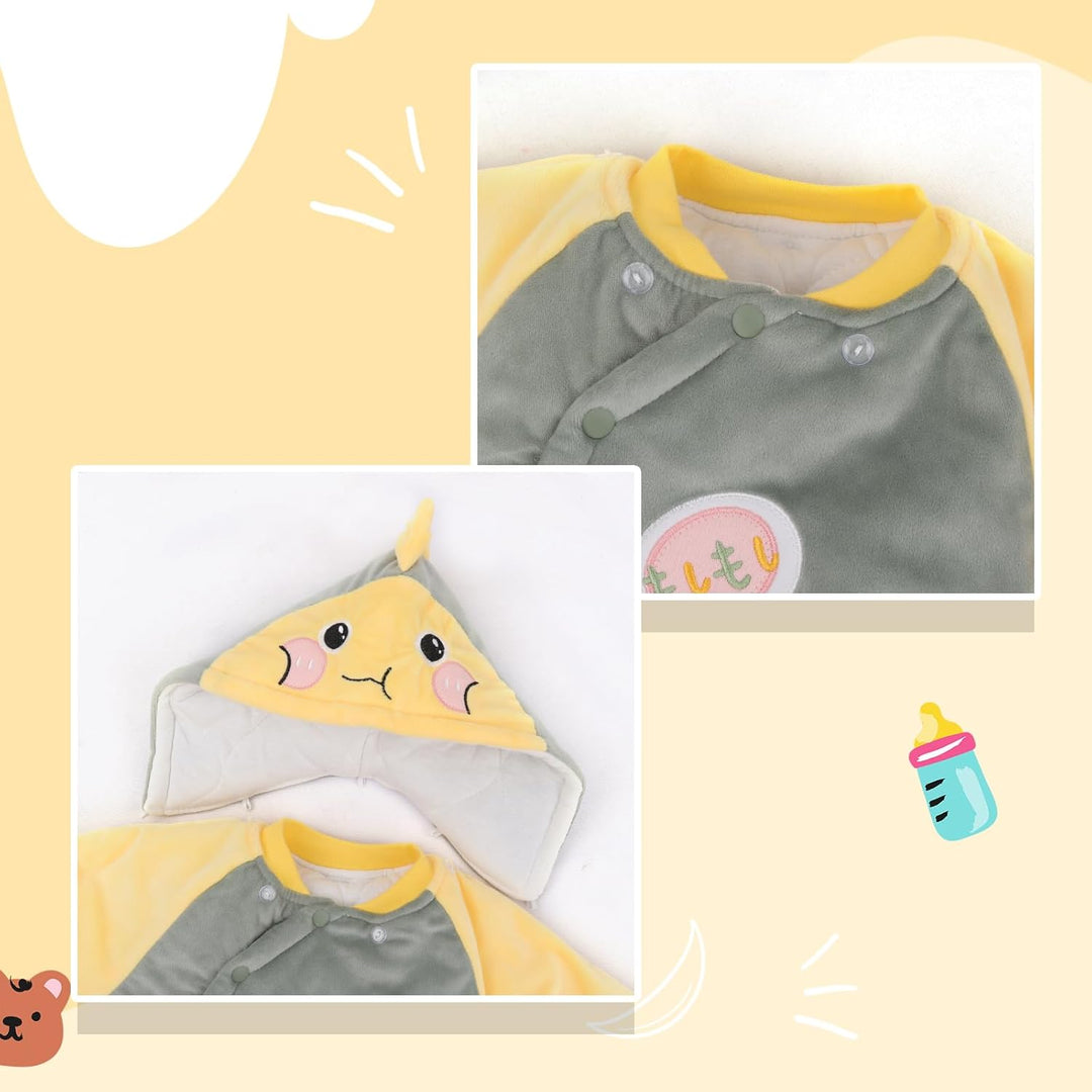 Baby Overall Mit Kapuze Füsslinge Strampler Schneeanzüge Karikatur Jumpsuit Unisex Winter Kleidungss