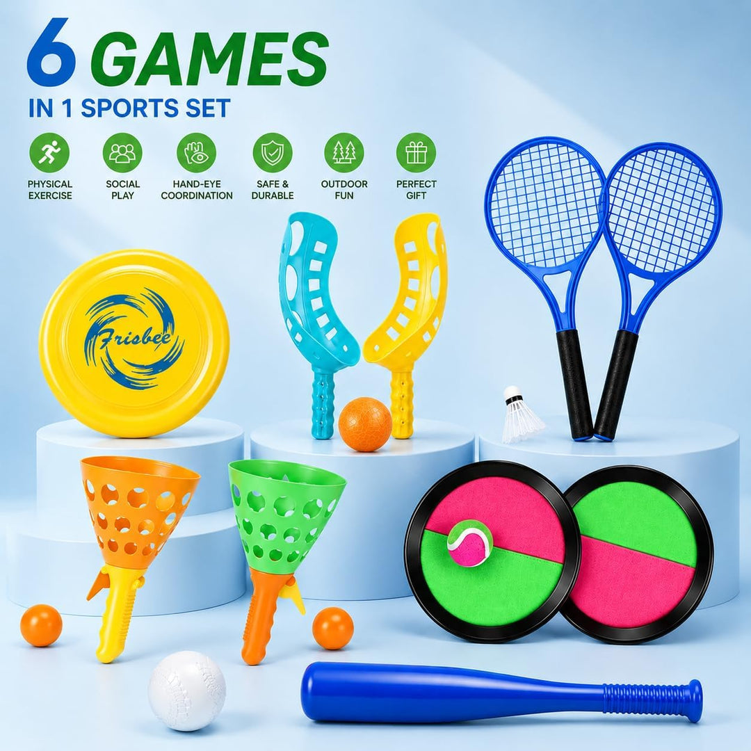 Outdoor Spiele für Kinderspiele 8-12, 6 in 1 Gartenspielzeug Kinderspiele Set, Wurfspiel Kinder mit