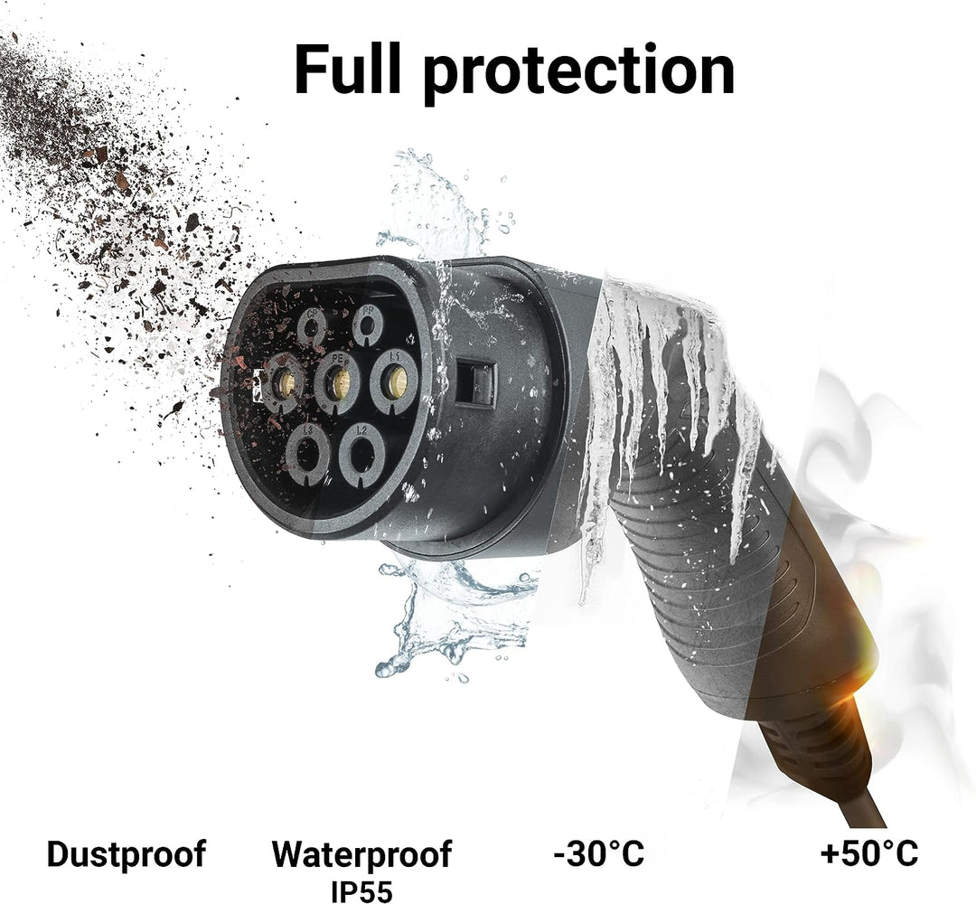 Green Cell GC Typ 2 Ladekabel für EV Elektroautos PHEV | 3.6kW | 16A | 5 Meter | Typ 2 auf Typ 2 | 1