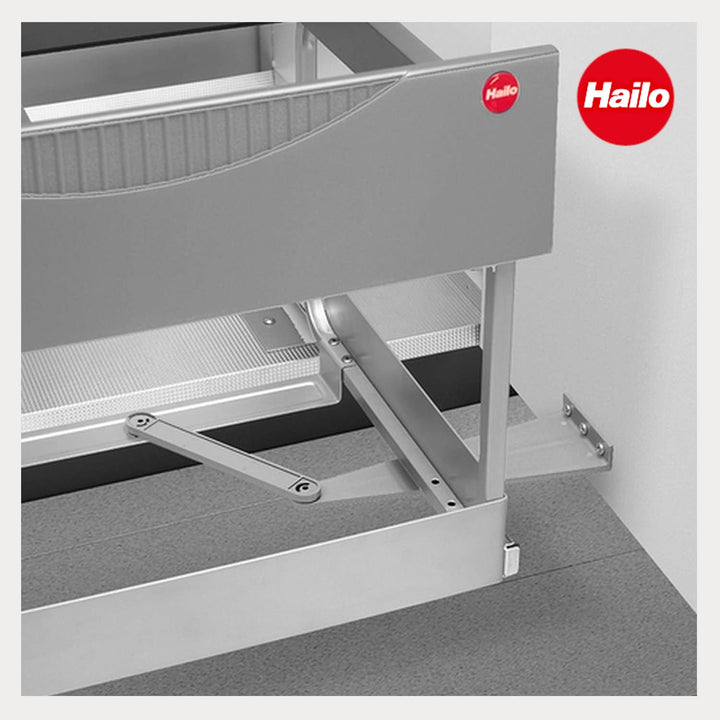 Hailo Abfallsammler 3644801 | 3-fach Raumspar Tandem Mülleimer | 2x 8.5 + 12L Abfalleimer | Ausfahra