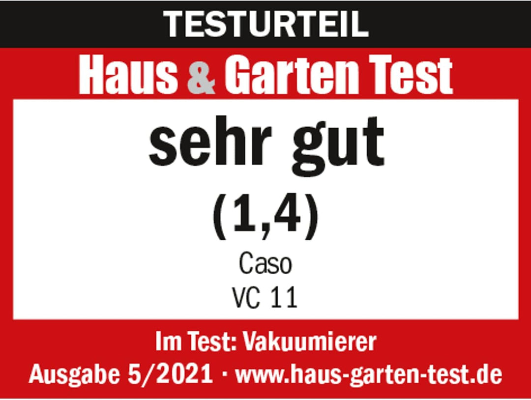 CASO 1369 VC11 Vakuumierer - Vakuumiergerät, Lebensmittel bleiben bis zu 8x länger frisch - natürlic