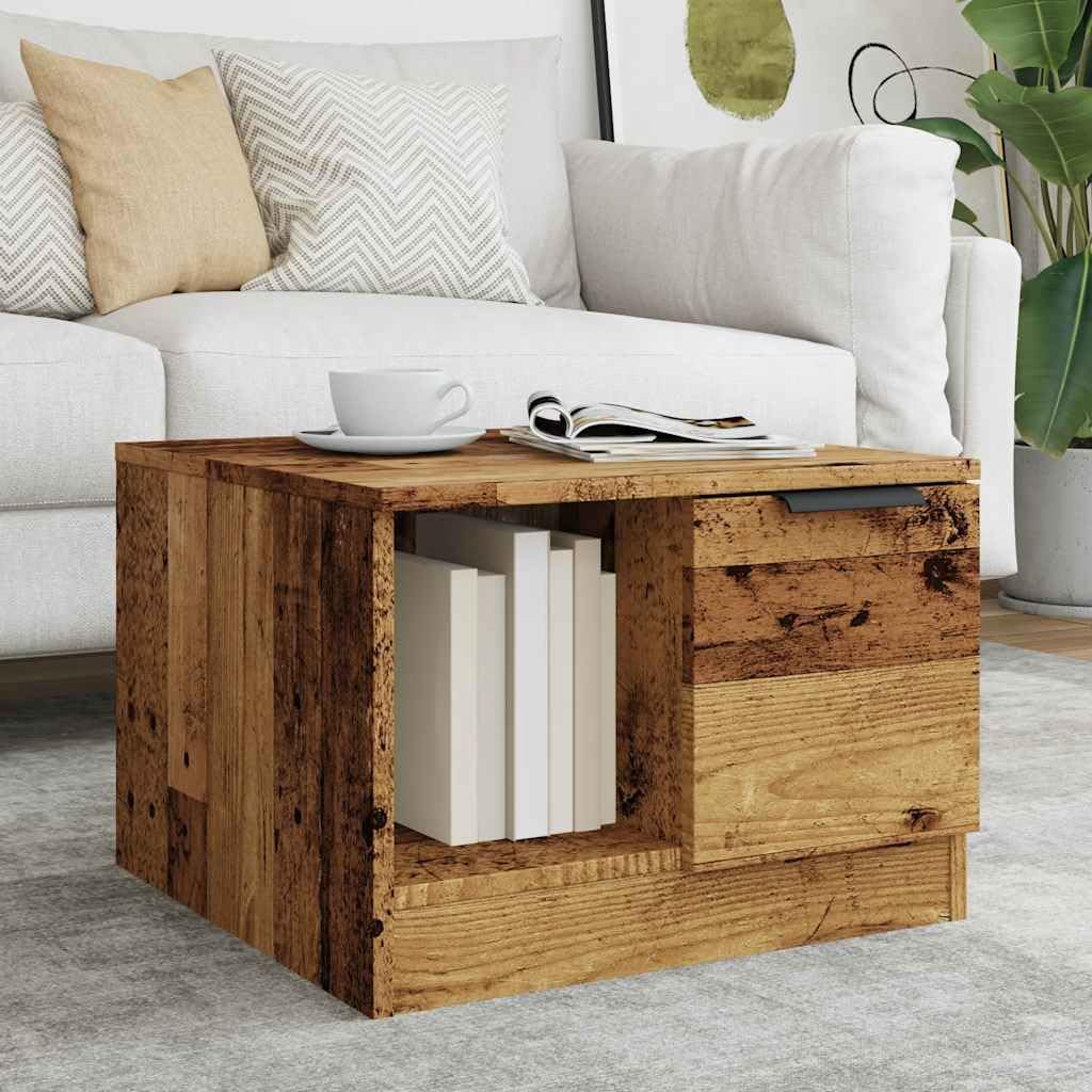 vidaXL Couchtisch Altholz-Optik 50x50x36 cm Holzwerkstoff, Beistelltisch, Wohnzimmertisch, Mitteltis