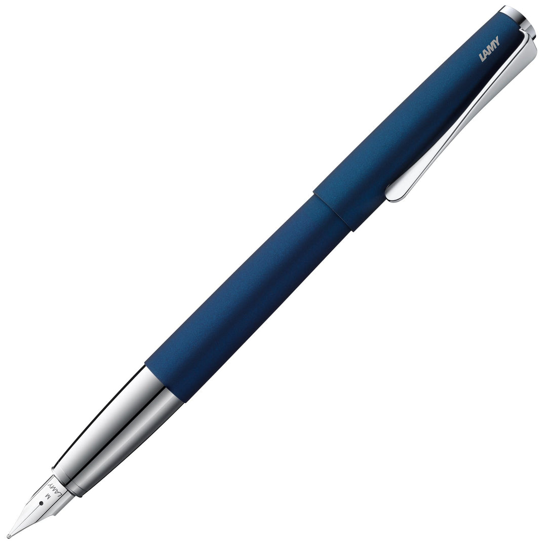 LAMY studio Füllhalter 067 - Füller aus rostfreiem Edelstahl in dunkelblauem Soft-Lack-Finish mit ho