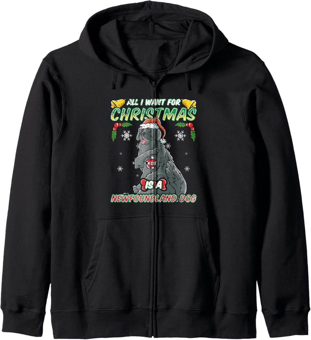 All I Want For Christmas Is A Newfoundland Weihnachtsmann Kapuzenjacke