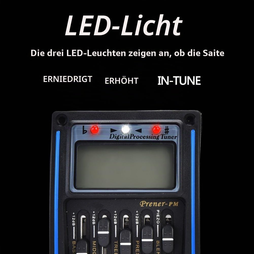 5 Band Tonabnehmer, EQ Equalizer Piezo Digital Tuner Tonabnehmer für Akustikgitarre