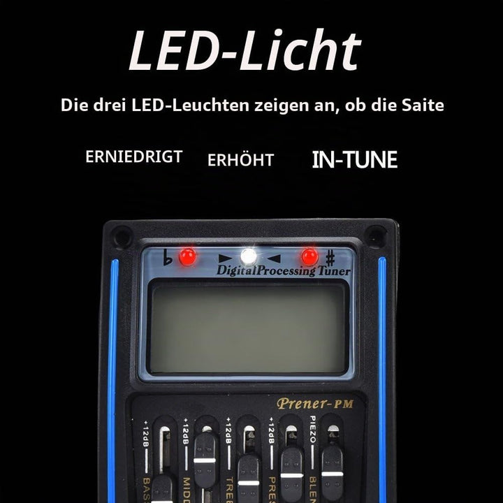 5 Band Tonabnehmer, EQ Equalizer Piezo Digital Tuner Tonabnehmer für Akustikgitarre