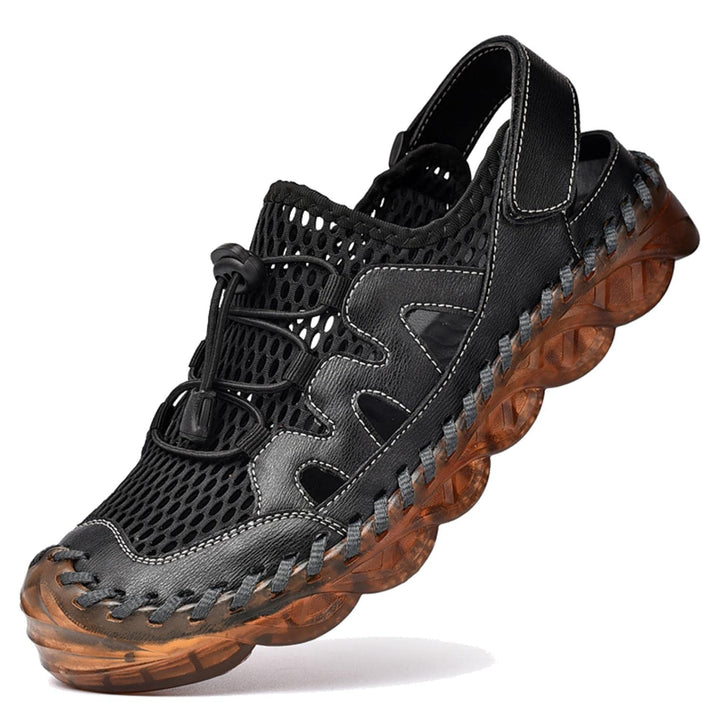 Sandalen Herren Outdoor Trekkingsandalen Leder Strand Wandersandale Sport Sommer Männer Freizeitschu