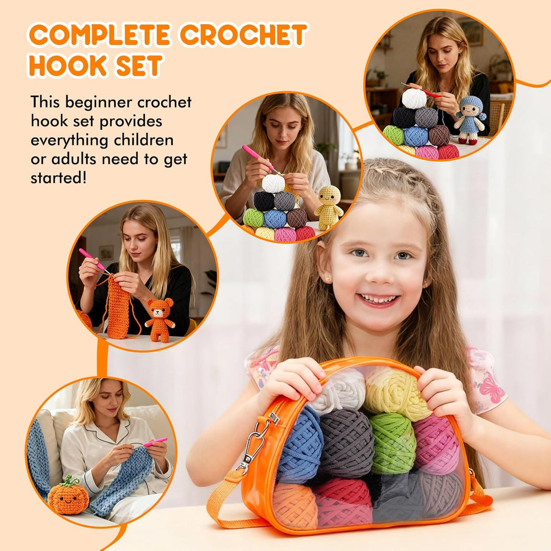 LetCart 36 Stück Häkelnadel Set, Häkelset für Anfänger, 3 Stück Häkeln, Tragbar Häkelnadel Set mit 1