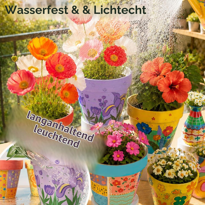 Ohuhu Acrylstifte mit Pinselspitze 48 Farben – Auto-Tintenregulierung, Hochdeckende Acrylic Markers,