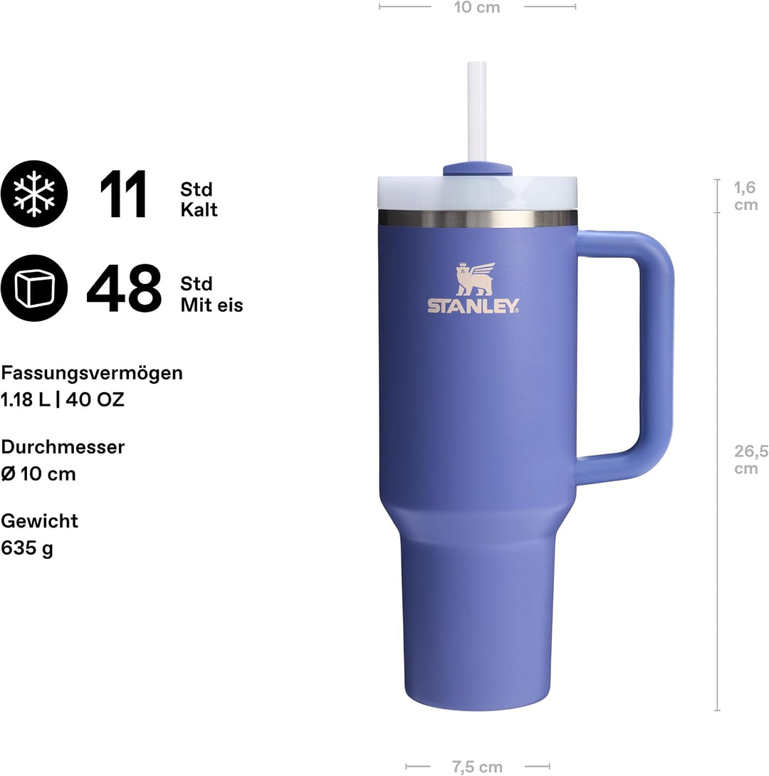 Stanley Quencher H2.0 Flowstate Trinkflasche Mit Strohhalm 1.2L - Thermobecher Kühlt 11 Stunden - 48