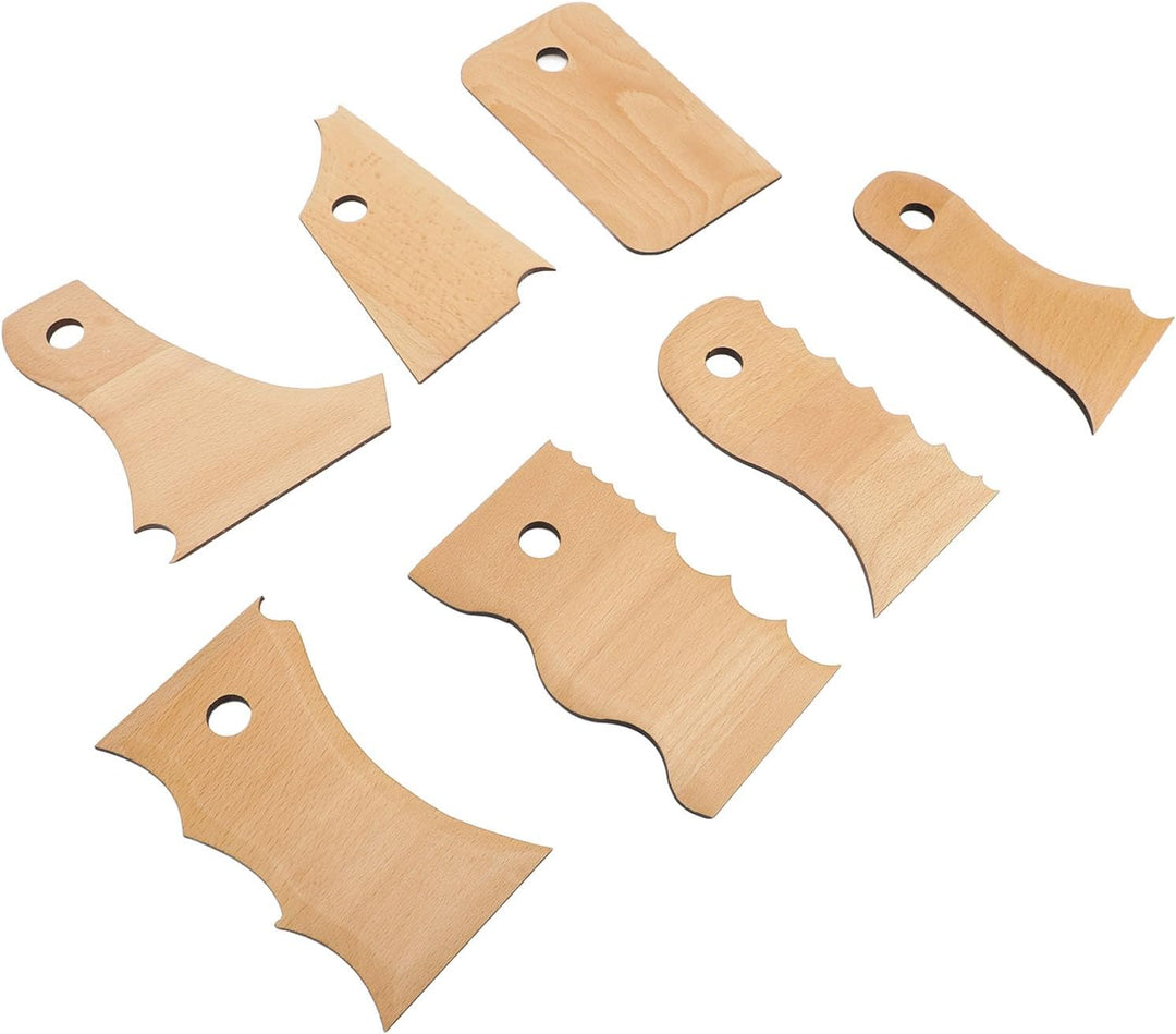 7 Stück Töpferei Trimming Tools Set Buche Holz Keramik Profil Rippe Bundle Fuss Formgeber Mehrere Fo