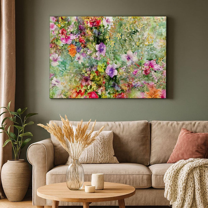 Bilder auf Leinwand 100x70cm Leinwandbild mit Rahmen blume sommer natur Gross Wanddeko Bild Schlafzi