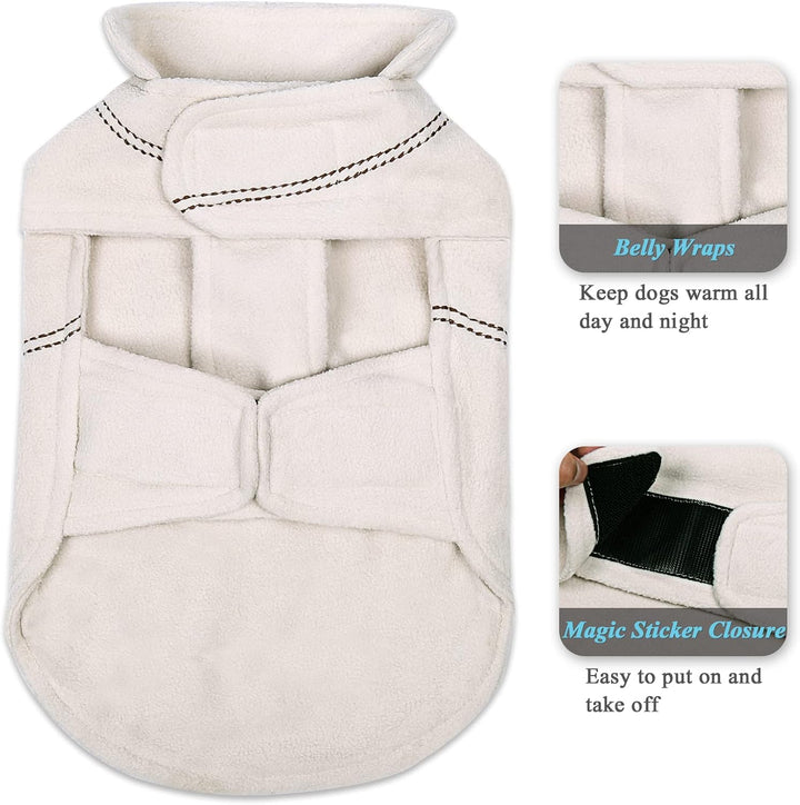VIVAGLORY Hunde-Fleeceweste, Hundepullover für Kaltes Wetter, Verstellbare Winterkleidung mit Zweifa