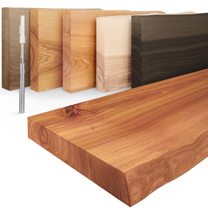 LAMO Manufaktur Schweberegal Holz mit unsichtbarer Befestigung | Wand Regal 40 cm breit für Badezimm