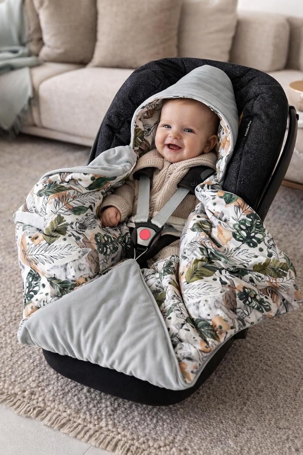 Einschlagdecke für Babyschale Autositz mit Füllung Wattiert Ganzjährig Übergang Frühling, Universal