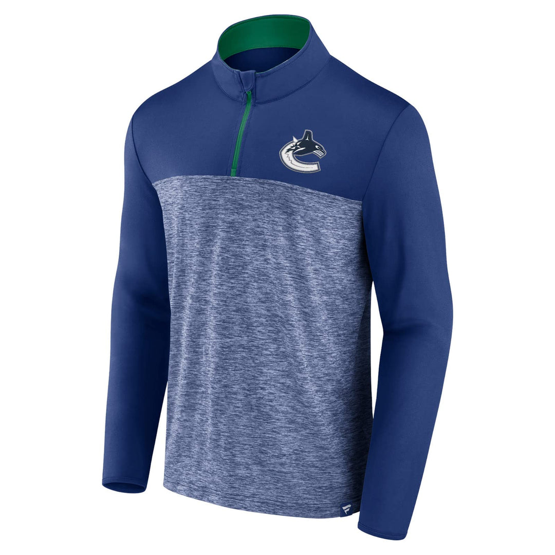 Fanatics NHL Vancouver Canucks Iconic Defender Troyer 1/4 Zip Zipper Jacke XXL Blau, XXL Blau