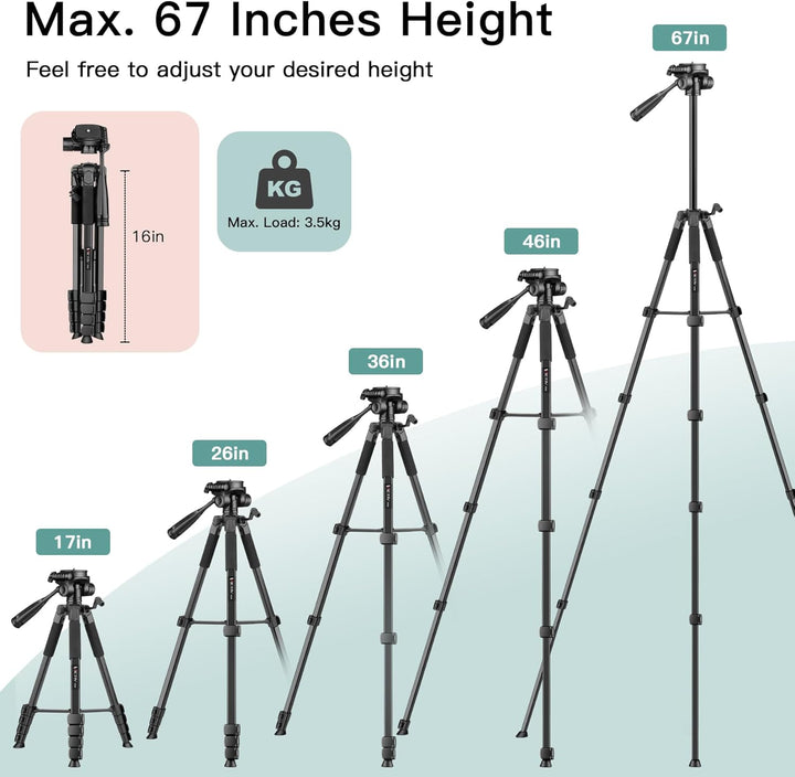 Victiv 2024 Upgrade Kamera Stativ, 172cm Verstellbares Camera Tripod, mehr Stabilität und Komfort, A