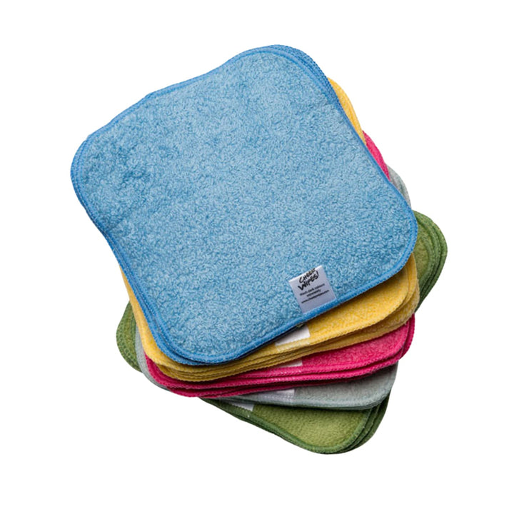 Frottee-Waschlappen mit Baumwolle, Regenbogenfarben, Set mit 25 Stück, waschbar, wiederverwendbar, B