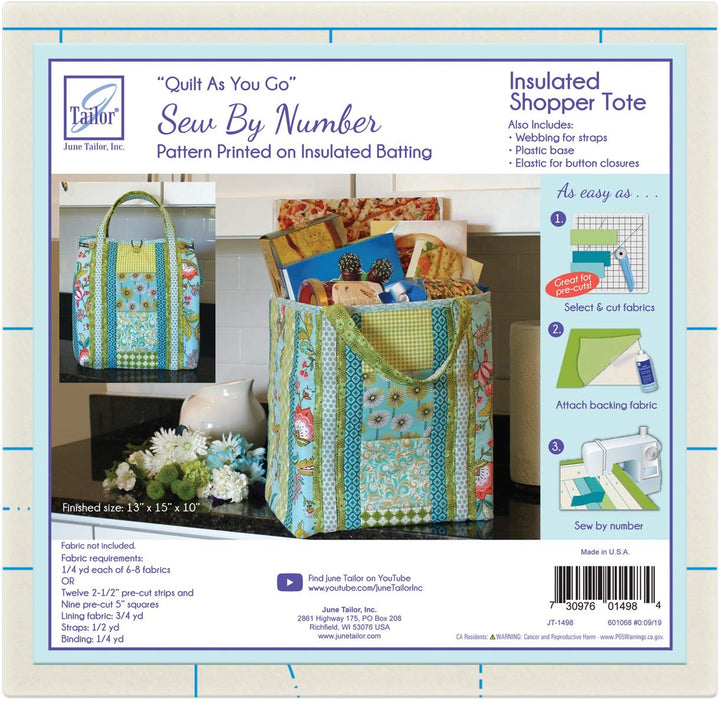 June Tailor Inc Quilt As You Go Isolierte Einkaufstasche QAYG Nähen/Nbr Isolated ShopTote