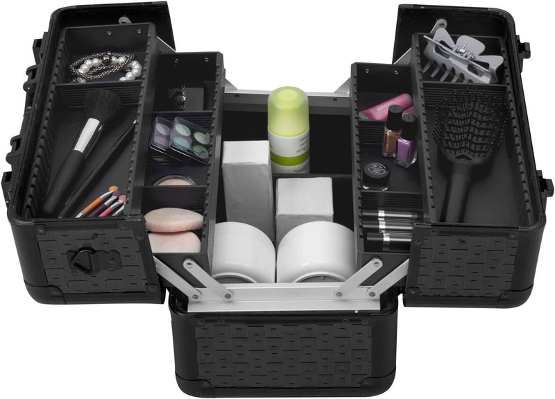 anndora Beauty Case Alu Kosmetikkoffer Schminkkoffer Werkzeugkoffer - Braun Karo Fs02 Braun /