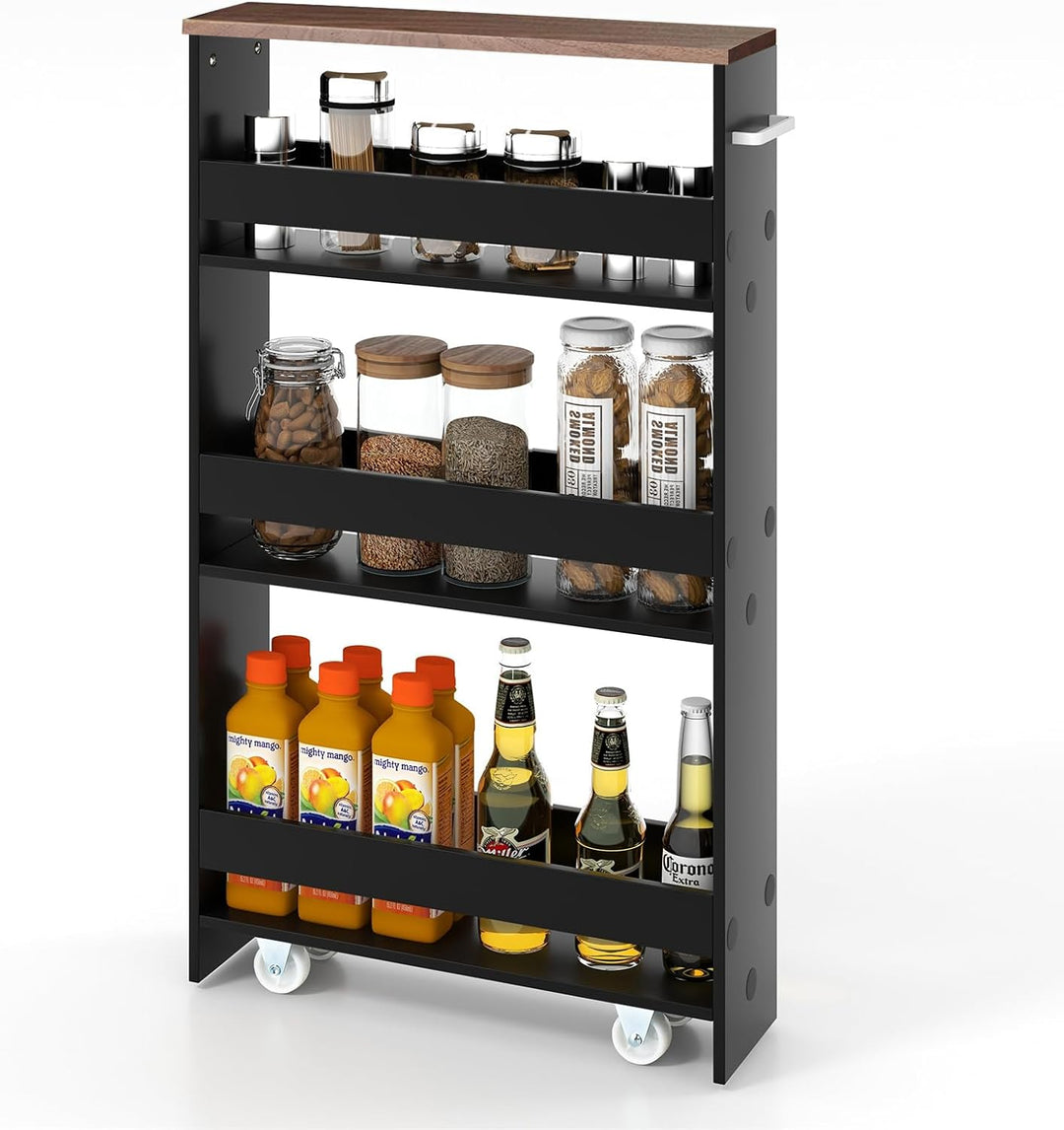 GIANTEX Nischenregal 13cm breit, Küchenregal Küchenschrank Küchenwagen schmal, Nischenschrank Nische
