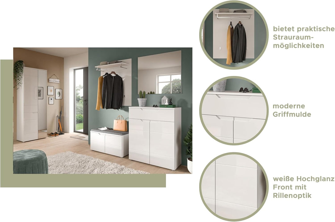 xonox.home Garderobe Solero Wandpaneel Paneel Wandboard Wandgarderobe Garderobenwand Garderobenpanee