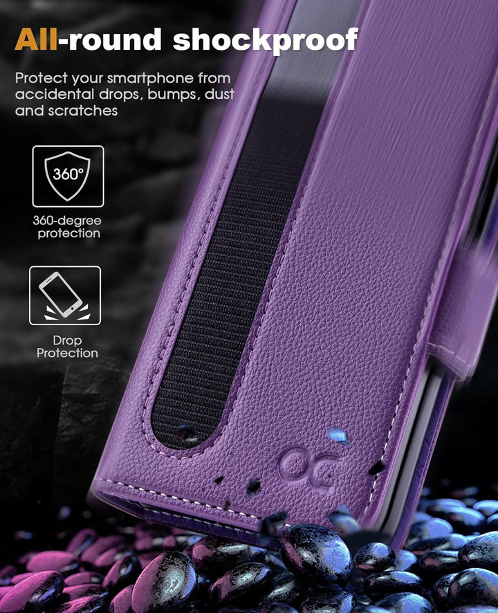 OCASE Hülle Samsung Galaxy Z Fold 5 5G Handyhülle mit [S Pen Halter] [Grenzschutz] [Premium PU Leder