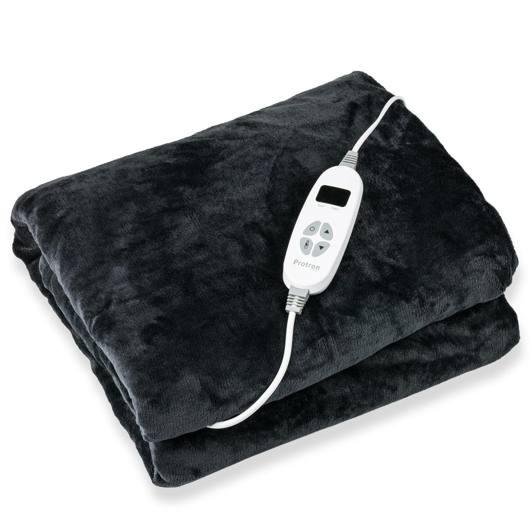 Protron Elektrische Wärmedecke Wärmebett Kuscheldecke mit Abschaltautomatik, 9 Heizstufen, LED Überh
