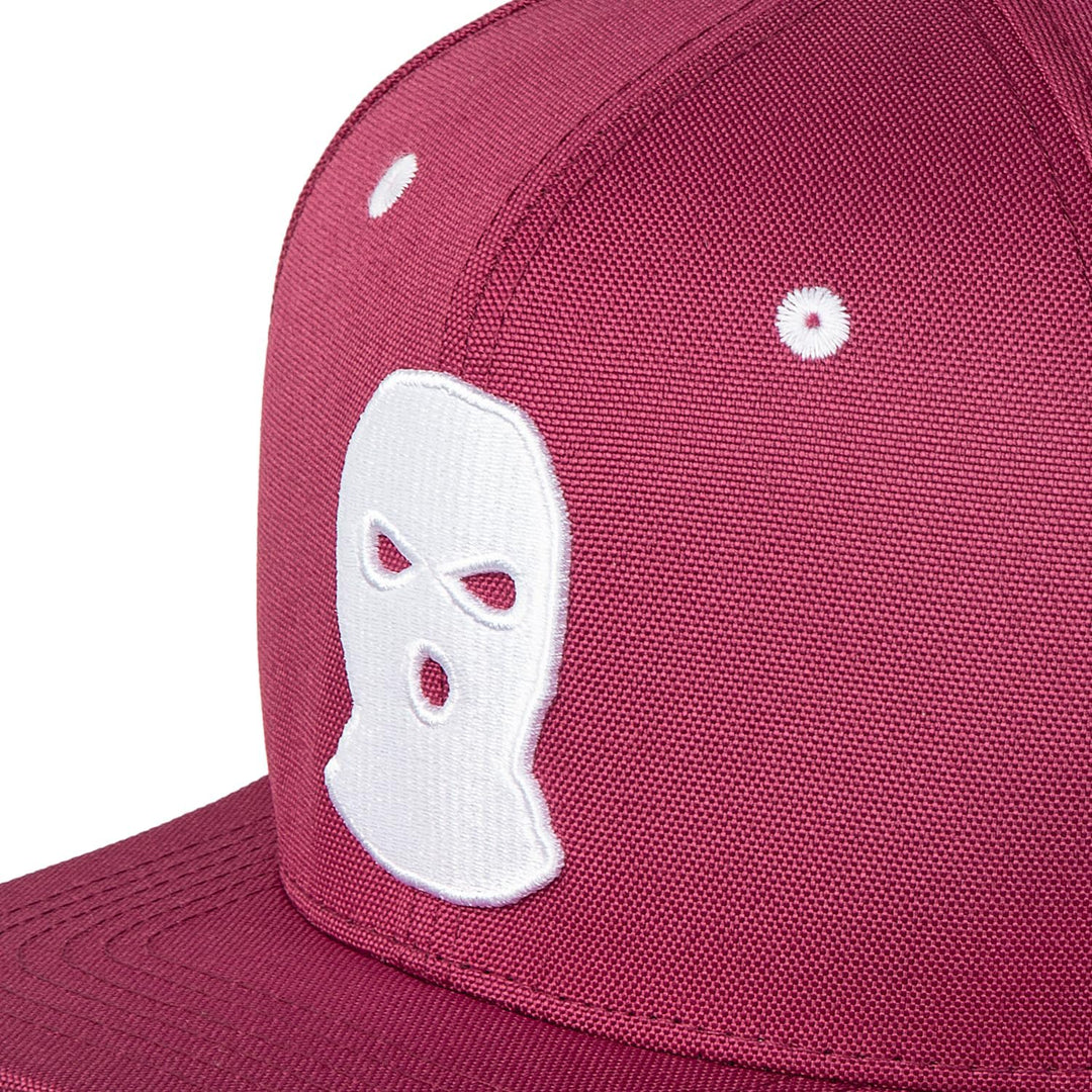 Nebelkind Snapback Cap Sturmmaske Graffiti Weinrot Schwarz Kappe 6-Panel One Size