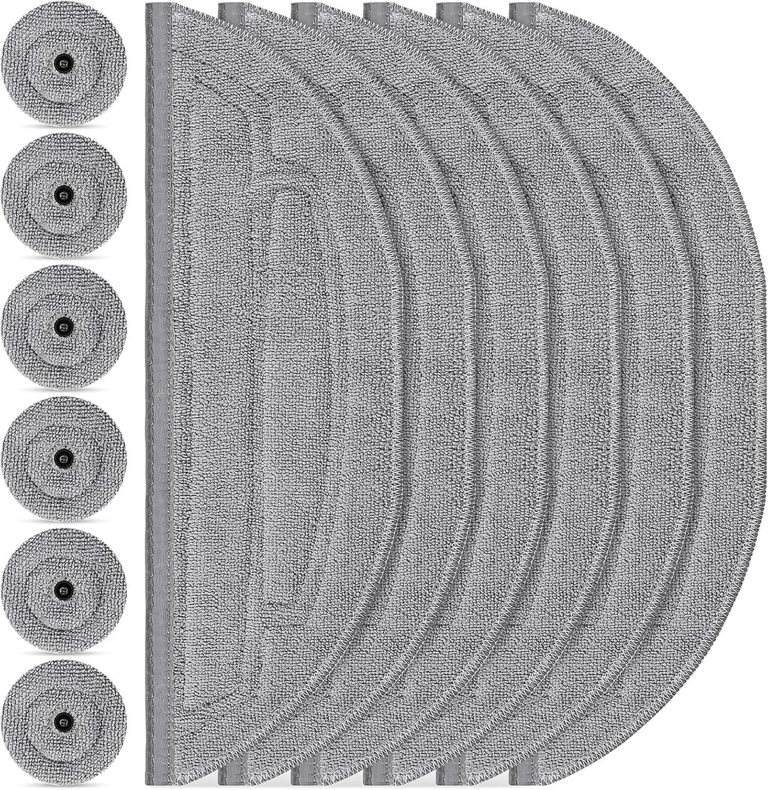 12 Stück Wischtücher Set für Roborock S8 MaxV Ultra Saugroboter, 6 Wischtuch und 6 Seitenwischer, Si