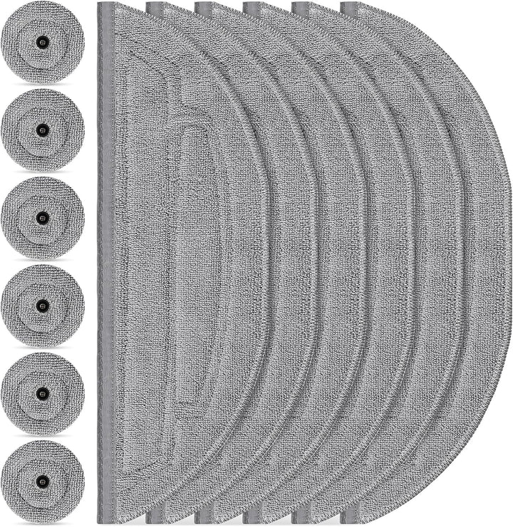 12 Stück Wischtücher Set für Roborock S8 MaxV Ultra Saugroboter, 6 Wischtuch und 6 Seitenwischer, Si