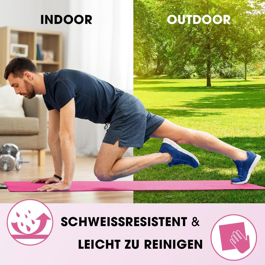 #DoYourFitness Fitnessmatte rutschfest | 183x61cm oder XXL 190x100cm | 0,8-2cm hoch | Gelenkschonend
