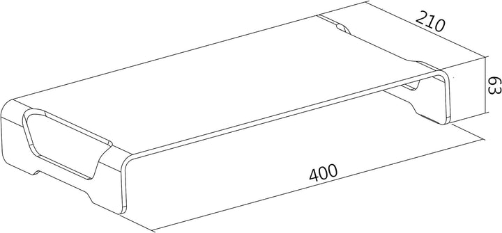 LogiLink TV- Monitorerhöhung aus Aluminium (Dicke: 5mm), max. Belastung 20kg, Länge = 40cm