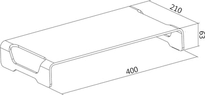 LogiLink TV- Monitorerhöhung aus Aluminium (Dicke: 5mm), max. Belastung 20kg, Länge = 40cm