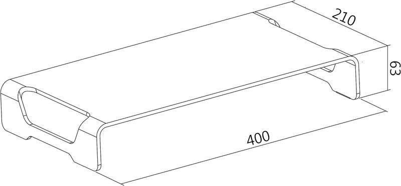 LogiLink TV- Monitorerhöhung aus Aluminium (Dicke: 5mm), max. Belastung 20kg, Länge = 40cm