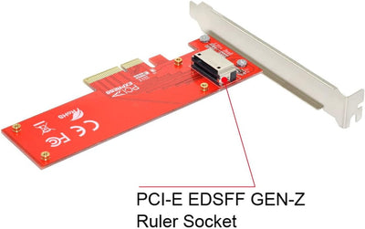 xiwai PCI-E4.0 4X Host Adapter auf NVMe Ruler 1U GEN-Z EDSFF Short SSD E1.S Carrier Adapter EDSFF-PC