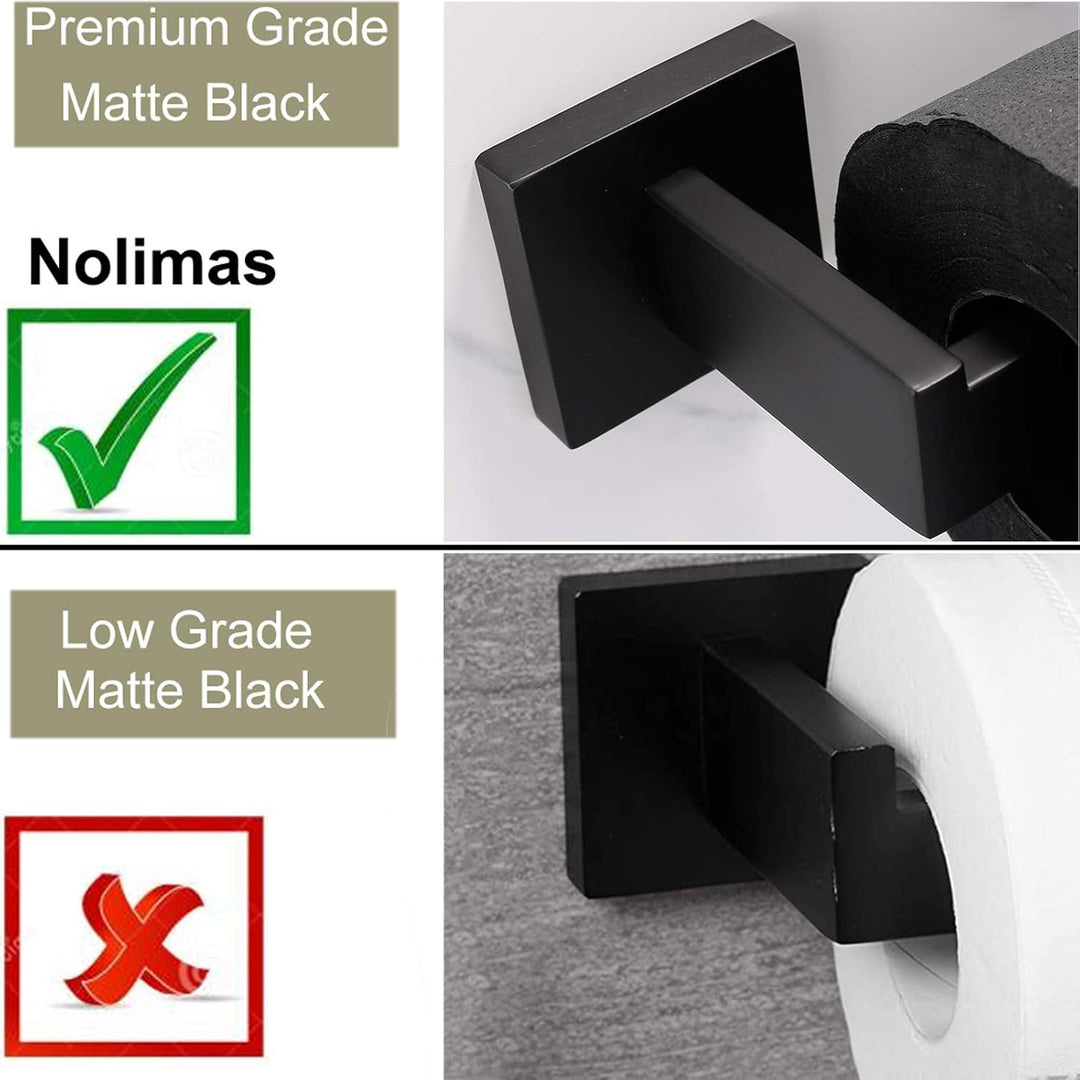 Nolimas Klassischer Papierrollenhalter, Mattschwarz, zur Wandmontage SUS 304 Edelstahl, Badezimmer,
