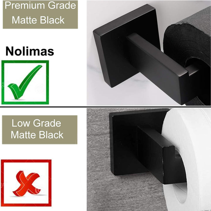 Nolimas Klassischer Papierrollenhalter, Mattschwarz, zur Wandmontage SUS 304 Edelstahl, Badezimmer,