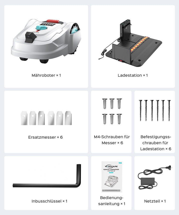 YARDCARE M800Plus Mähroboter ohne Begrenzungskabel,GPS Positionierung+3D Vision Rasenmäher Roboter o