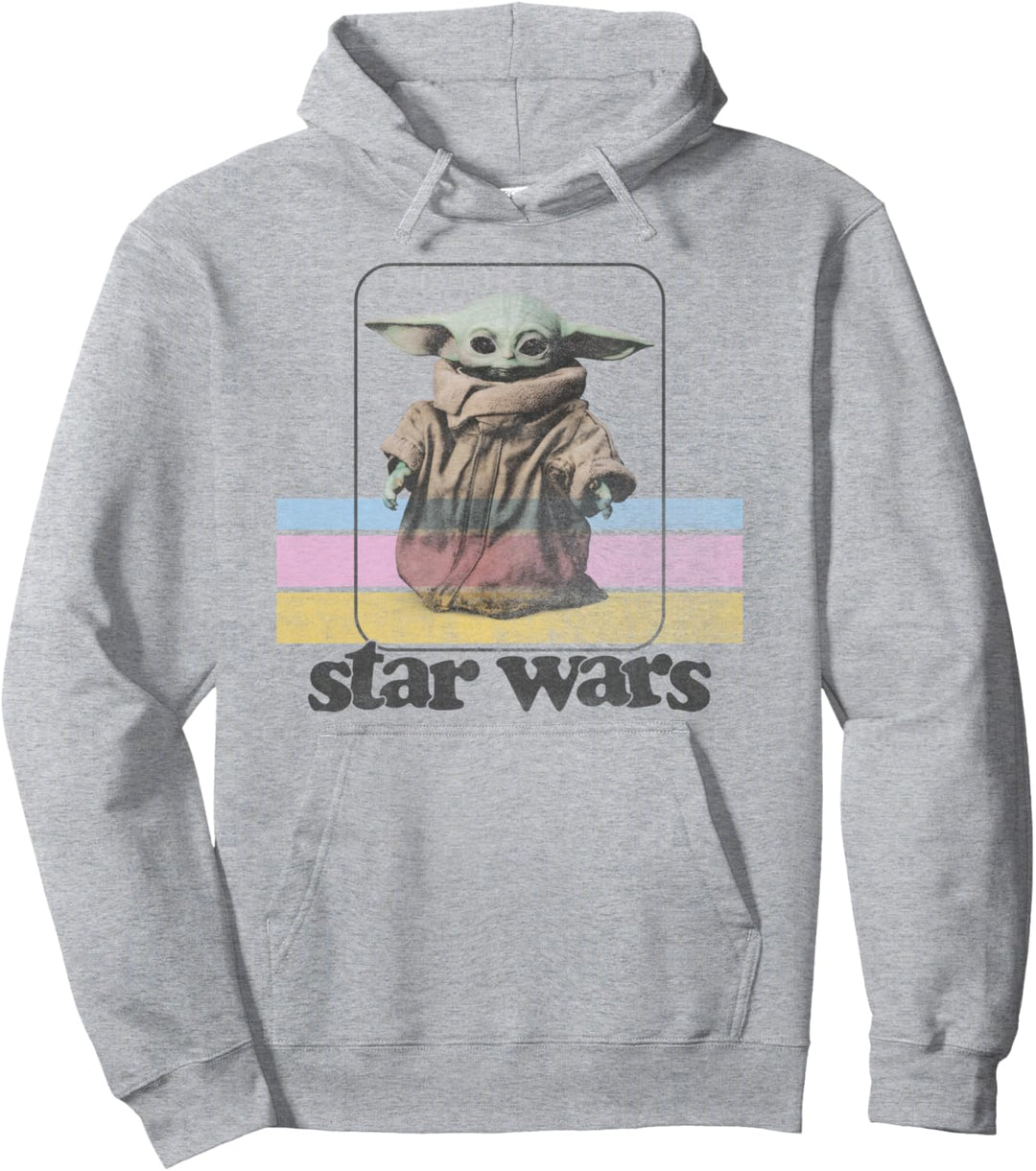 Star Wars Mandalorian The Child Standing Retro Pullover Hoodie