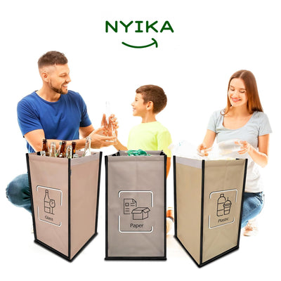NYIKA - Mülltrennsystem 3fach - Recycling System - Mülltrennsystem - Altpapier Sammler - Mülltrennun
