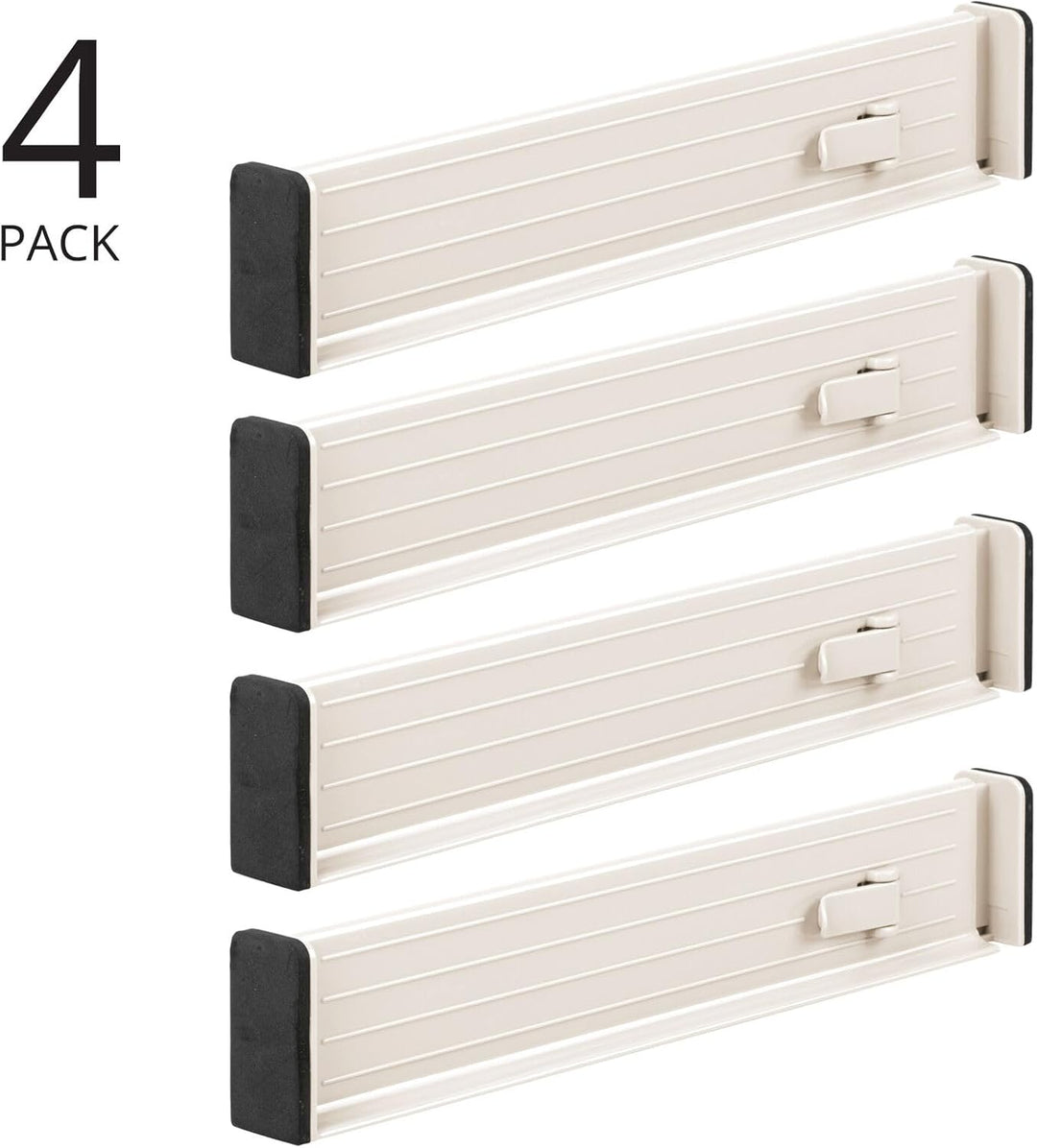 mDesign 4er-Set verstellbarer Schubladeneinsatz – praktischer Schubladen Organizer für Schrank und K