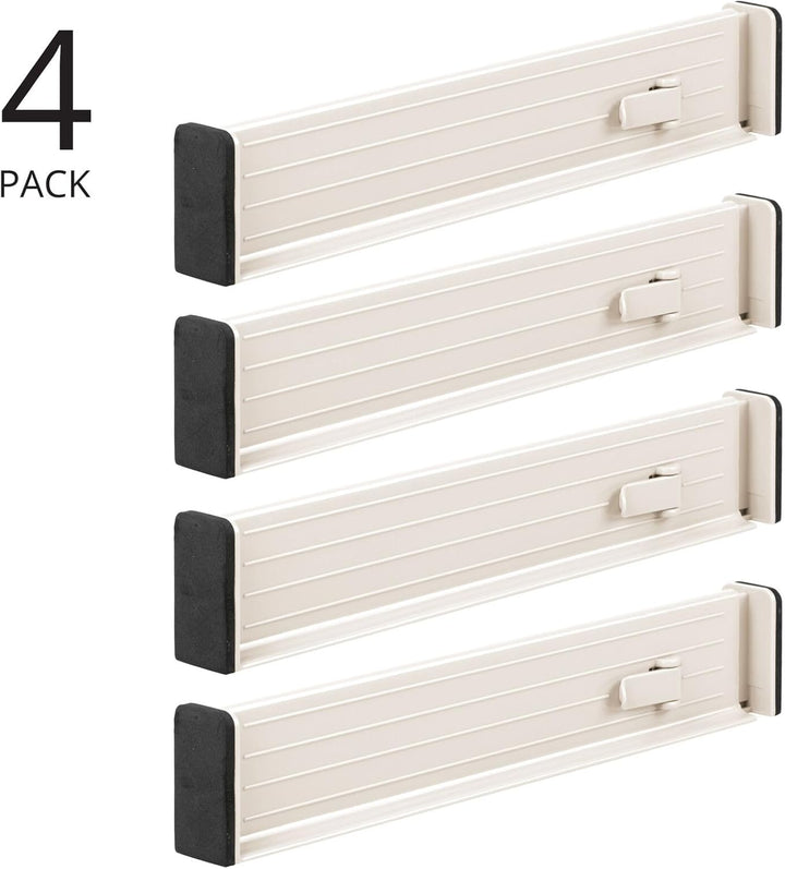 mDesign 4er-Set verstellbarer Schubladeneinsatz – praktischer Schubladen Organizer für Schrank und K