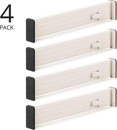 mDesign 4er-Set verstellbarer Schubladeneinsatz – praktischer Schubladen Organizer für Schrank und K