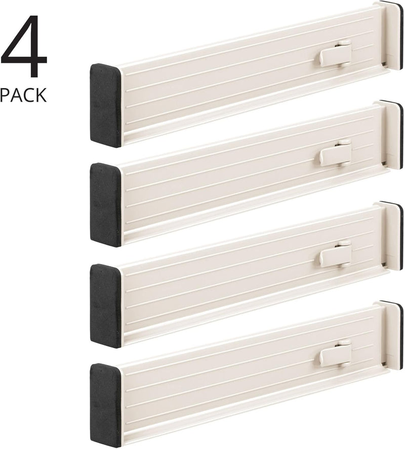 mDesign 4er-Set verstellbarer Schubladeneinsatz – praktischer Schubladen Organizer für Schrank und K